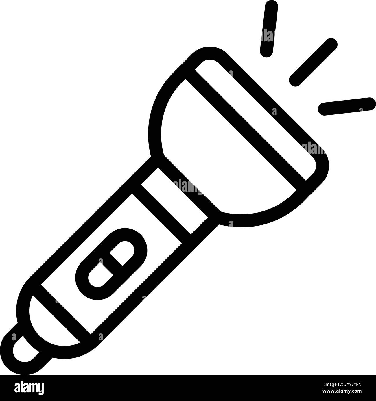 Flashlight icon flat set Black and White Stock Photos & Images - Alamy