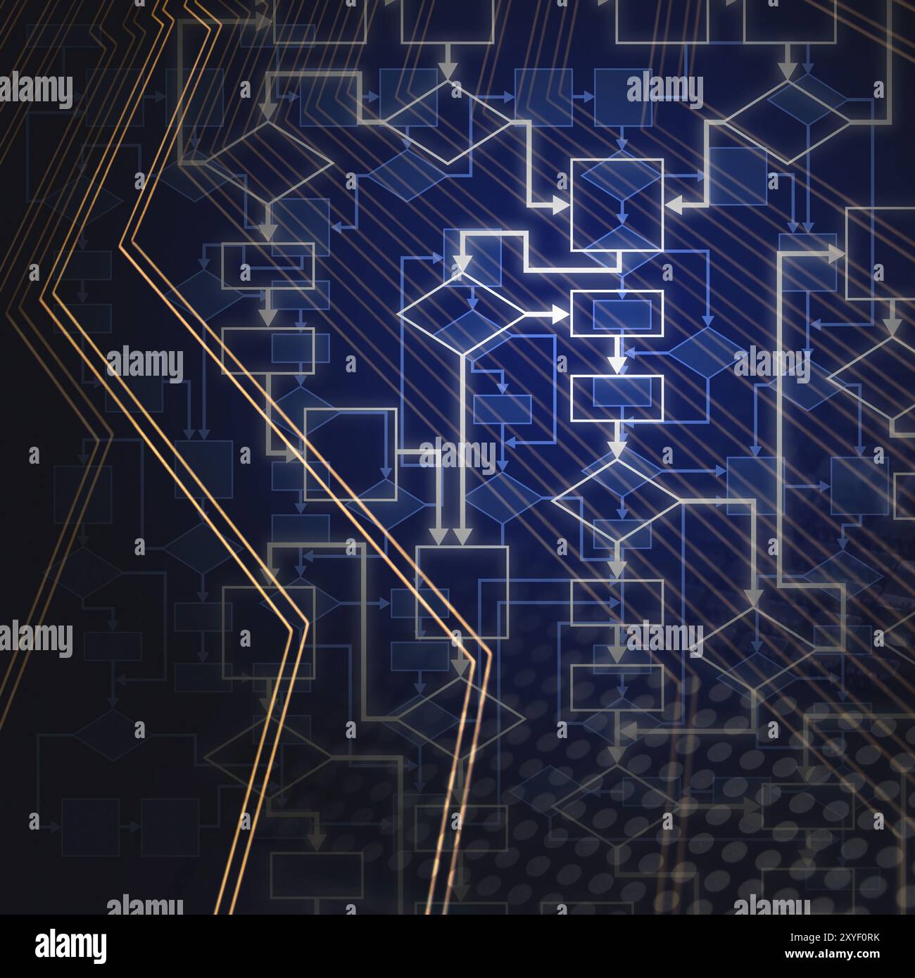Abstract flowchart diagram. Computer program algorithm. Information ...