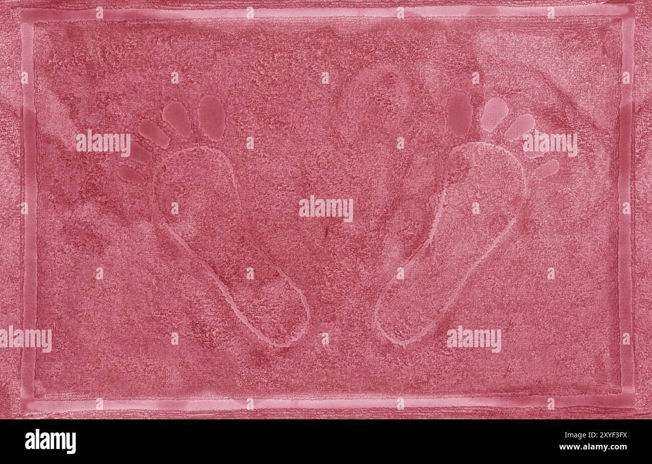 Bath Mat with Footprints Stock Photo