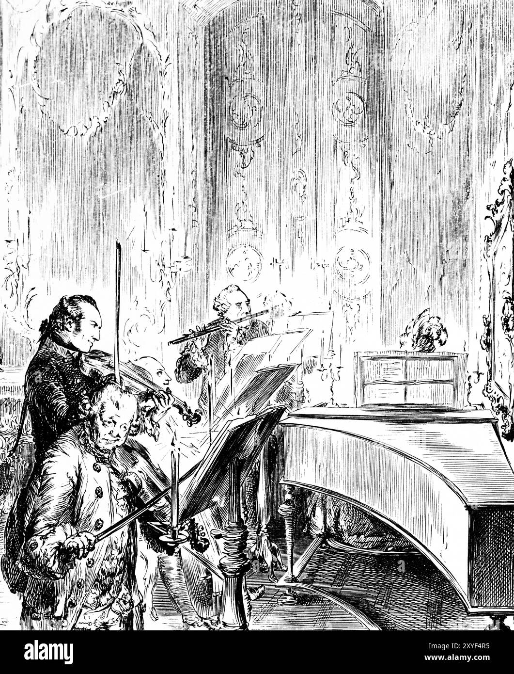 Frederick II the Great playing the royal flute in the parlour of ...