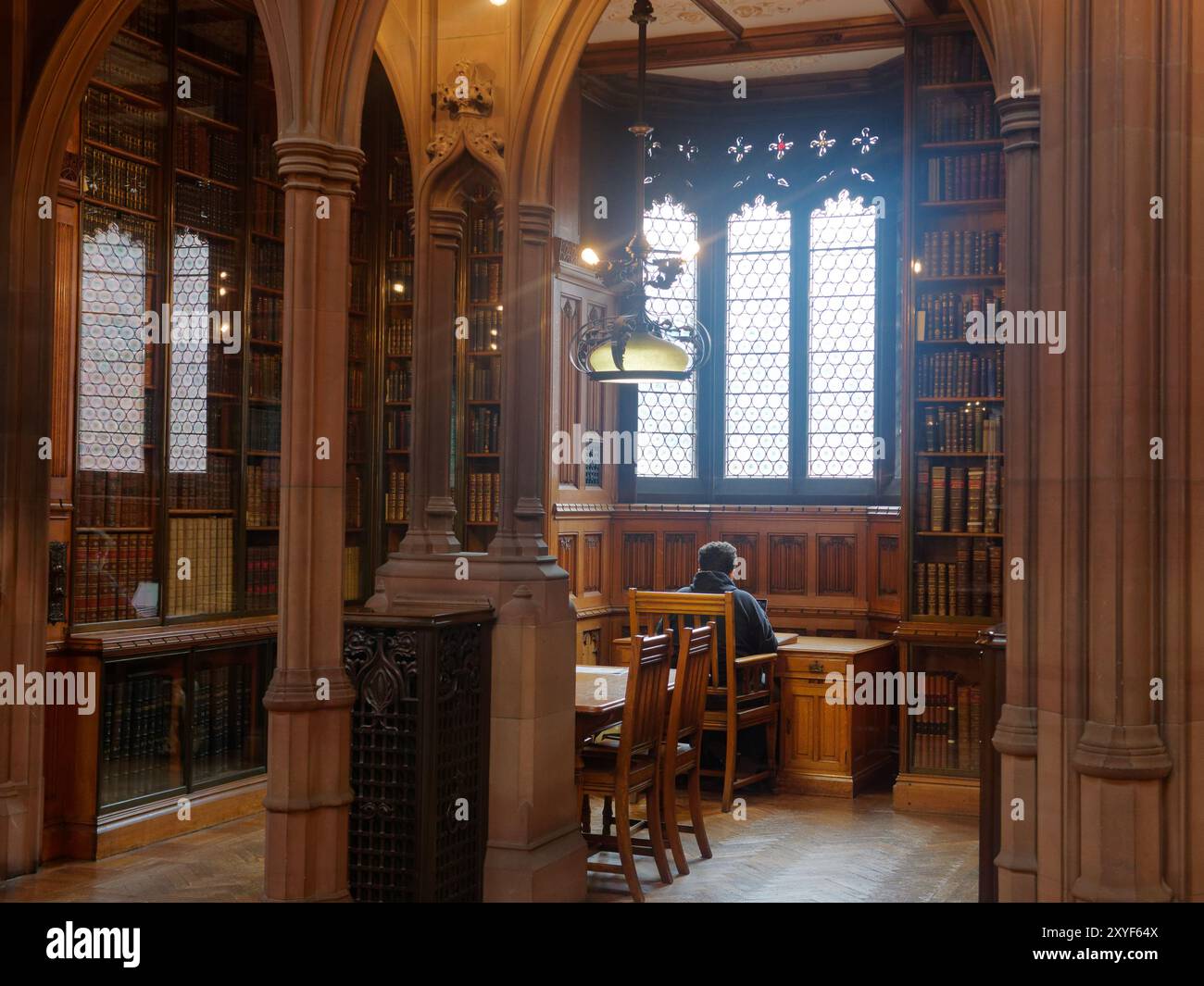 Interior of John Rylands Research Institute and Library in Manchester ...
