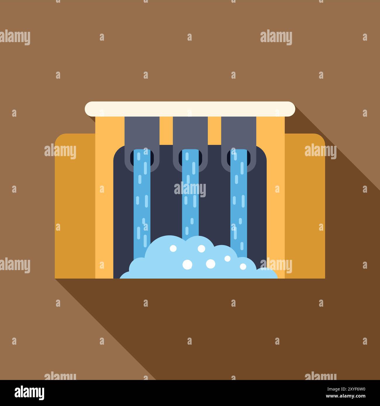 Illustration of a hydroelectric power plant generating clean energy ...