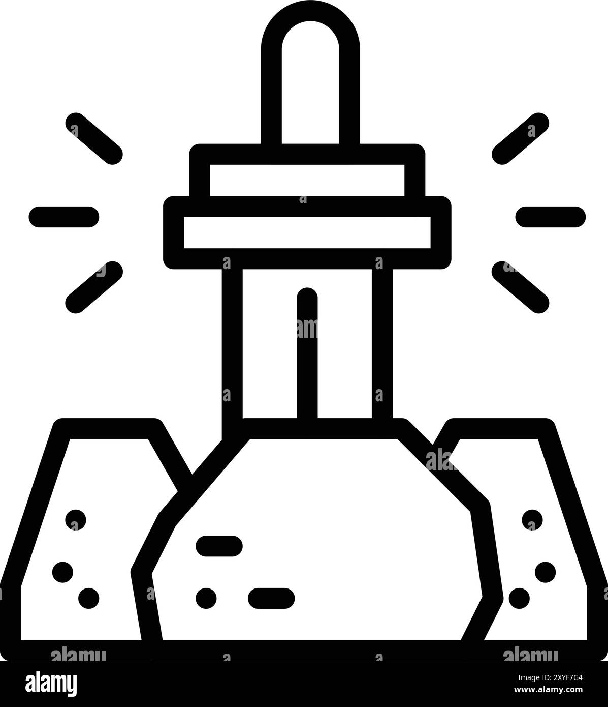 Excalibur Vector Icon Design Illustration Stock Vector