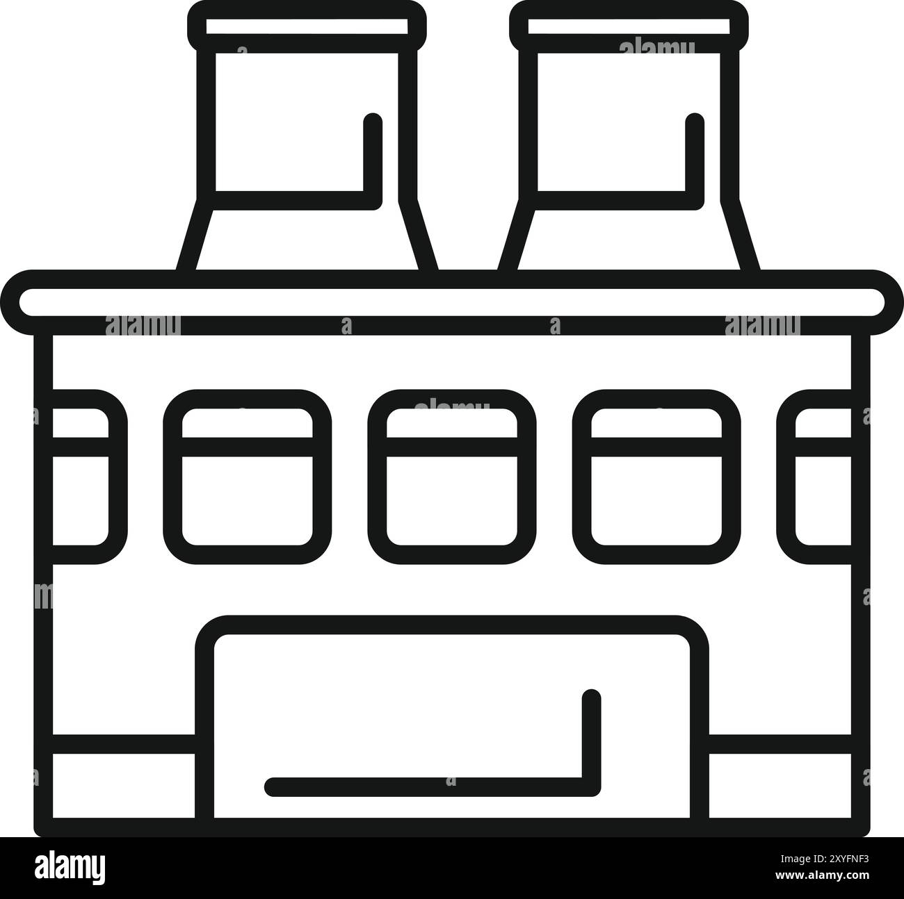 Simple outline icon representing an industrial facility, potentially a ...