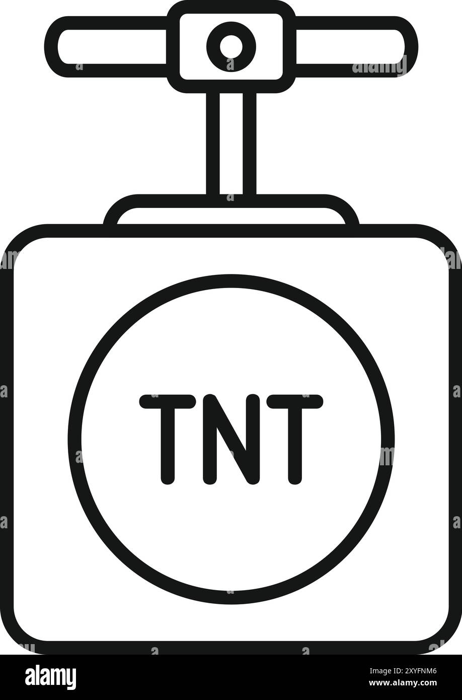 Simple vector icon of a dynamite plunger detonating a tnt explosive Stock Vector