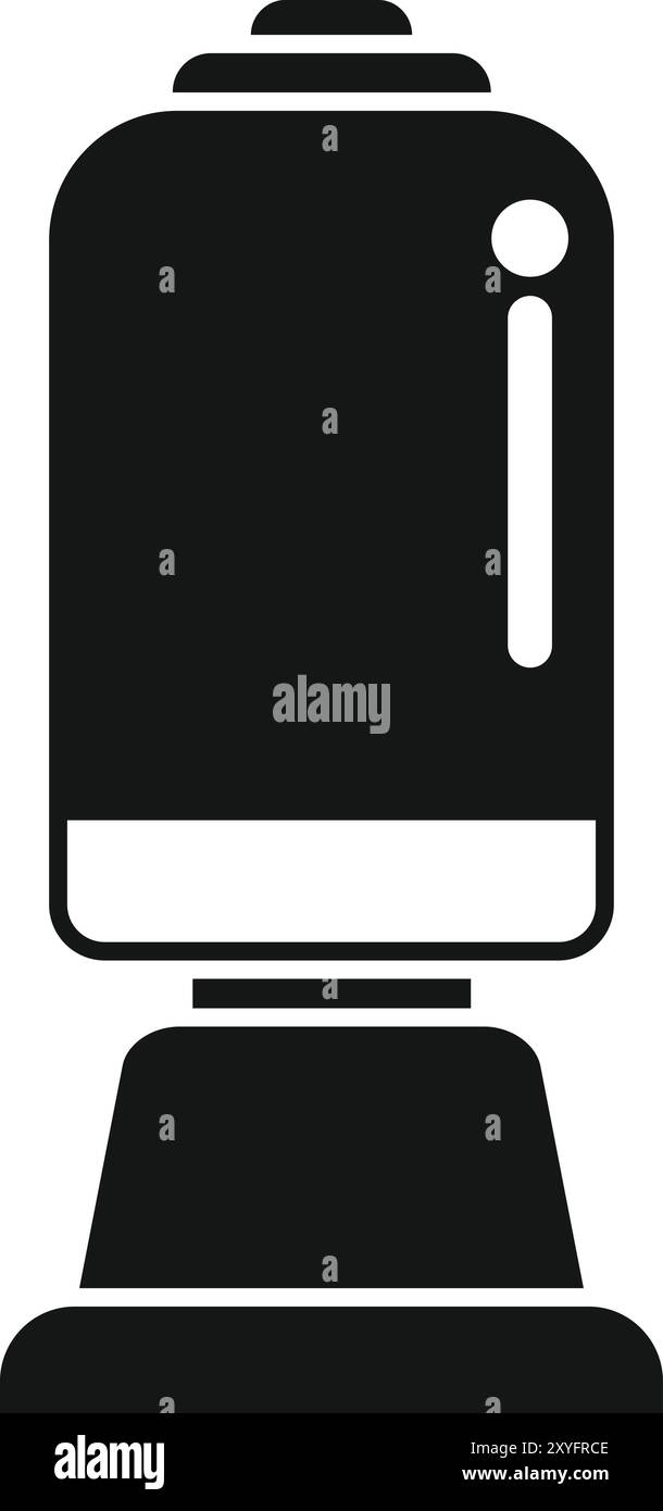 Simple black icon of a modern electric kettle with visible heating element, isolated on a white background Stock Vector