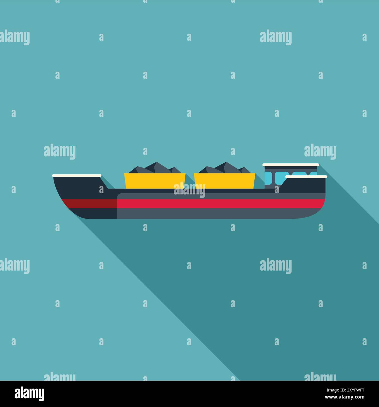 Cargo ship sailing on open Stock Vector Images - Alamy