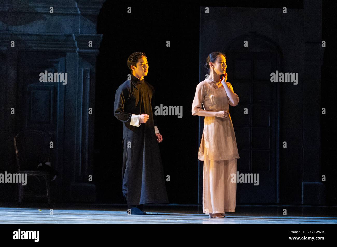 London, UK. 29 August 2024. (L) Chang Hongji as Yip Man and Xu Tianhui ...