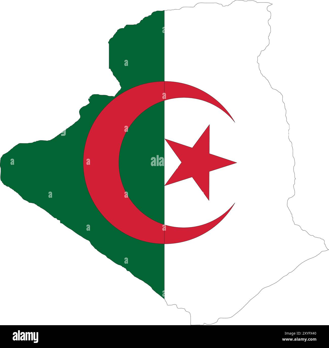 Algeria Flag in Map, Algeria Map with Flag, Country Map, Algeria Map 