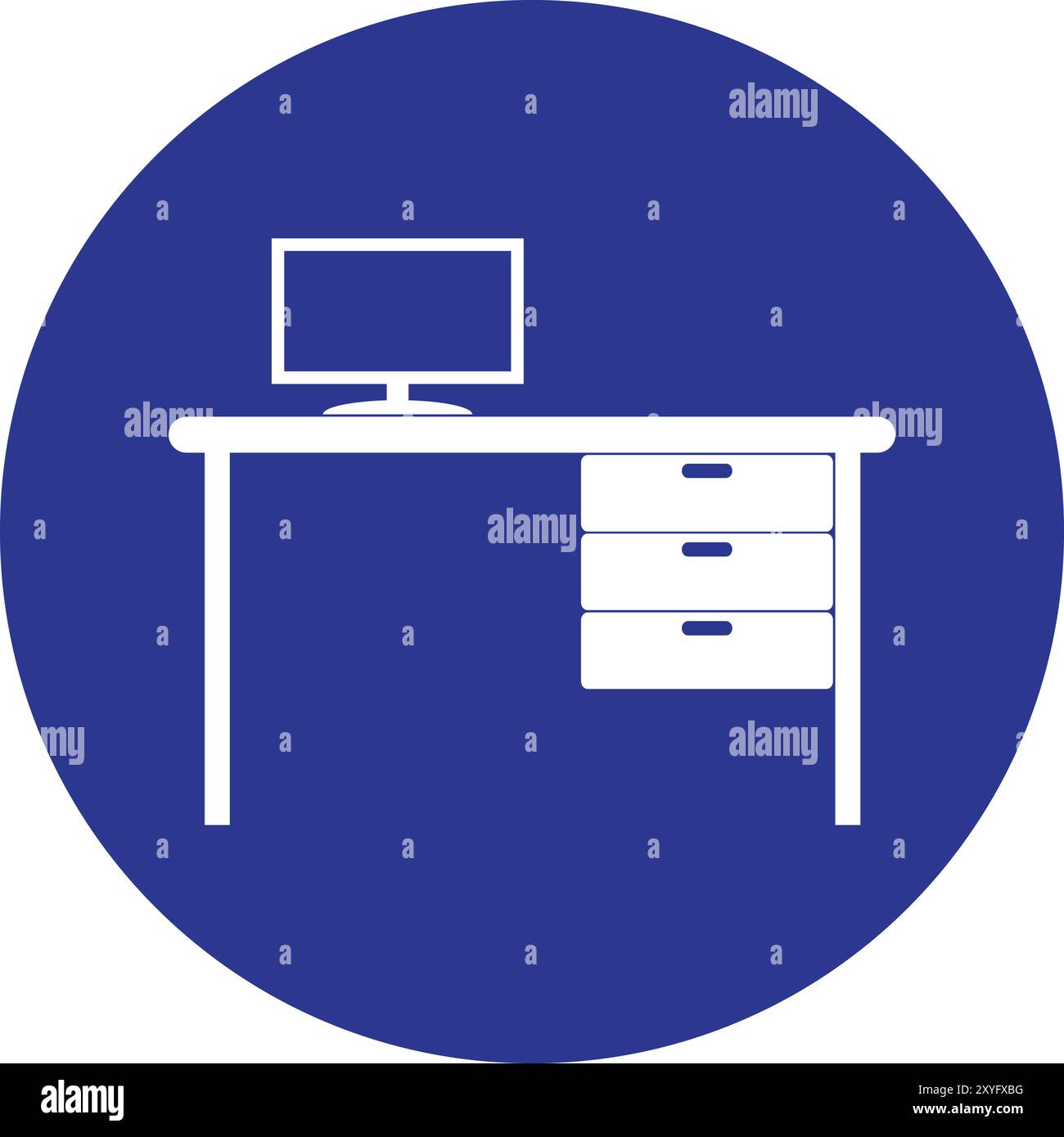 Office desk laptop drawer Stock Vector Images - Alamy