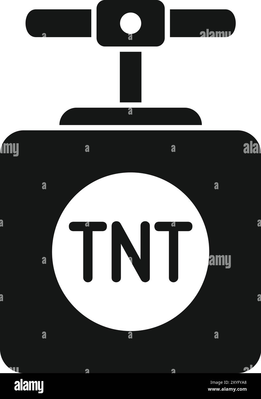 Tnt detonator box with handle exploding icon in simple style on a white ...