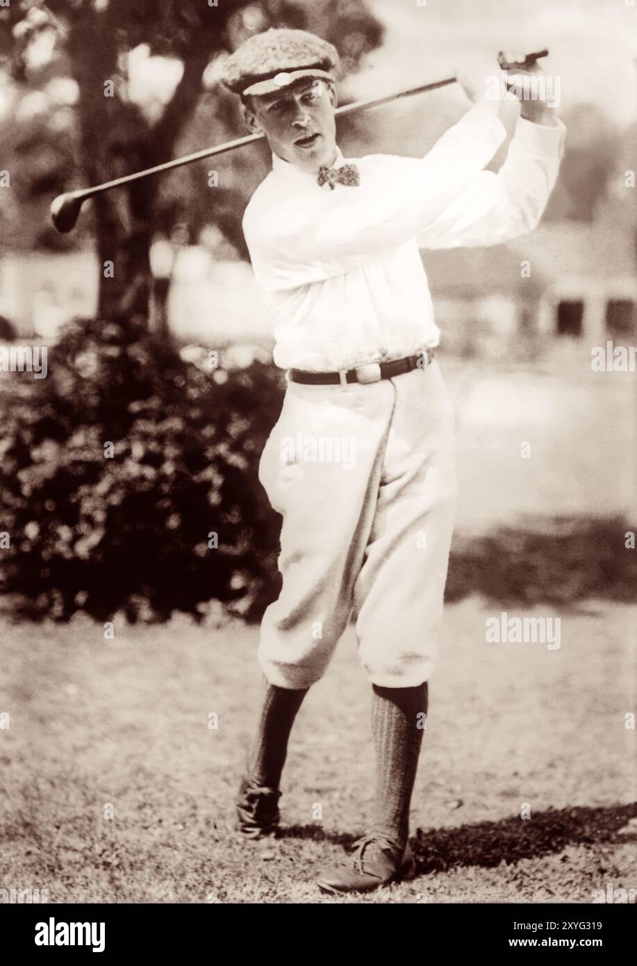 Bobby Jones (1902-1971), American amateur golfer from Atlanta, Georgia, who founded and helped design the Augusta National Golf Club, and co-founded the Masters Tournament. Jones is the only golfer to ever achieve a single-year "Grand Slam" consisting of victory in all four major golf tournaments of his era (the open and amateur championships in both the US and the UK) in a single calendar year (1930).  Photo: c1915-c1920. Stock Photo