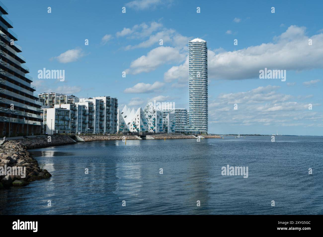 Isbjerget and the lighthouse building, Aarhus, Denmark Stock Photo