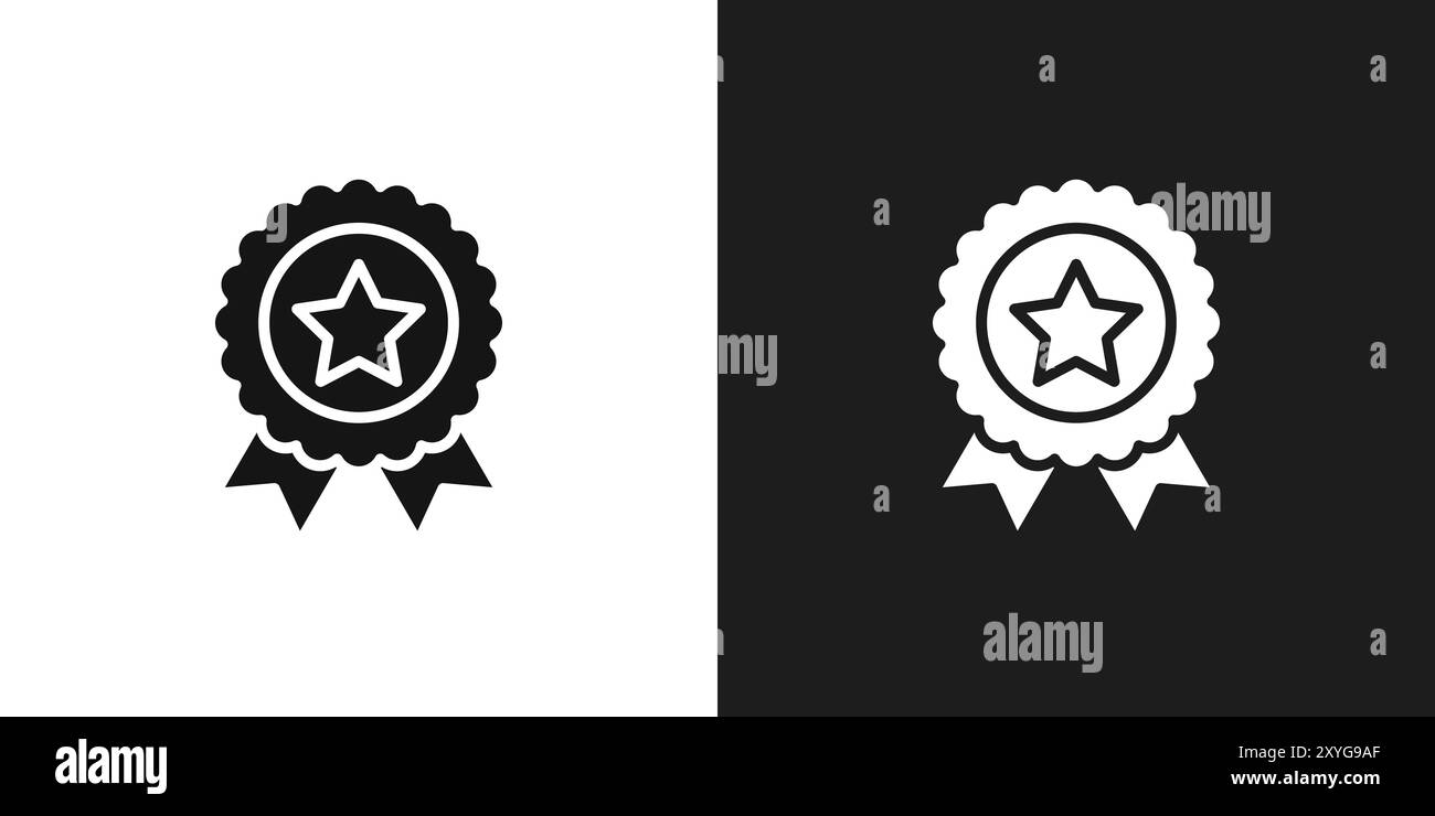 Badge icon logo sign vector outline in black and white color Stock ...