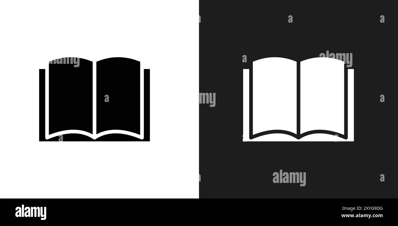 Book icon logo sign vector outline in black and white color Stock ...
