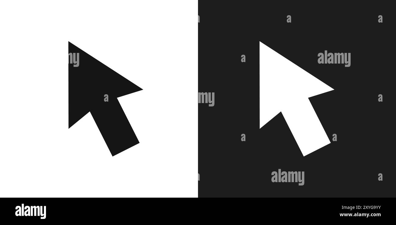 Cursor icon logo sign vector outline in black and white color Stock ...