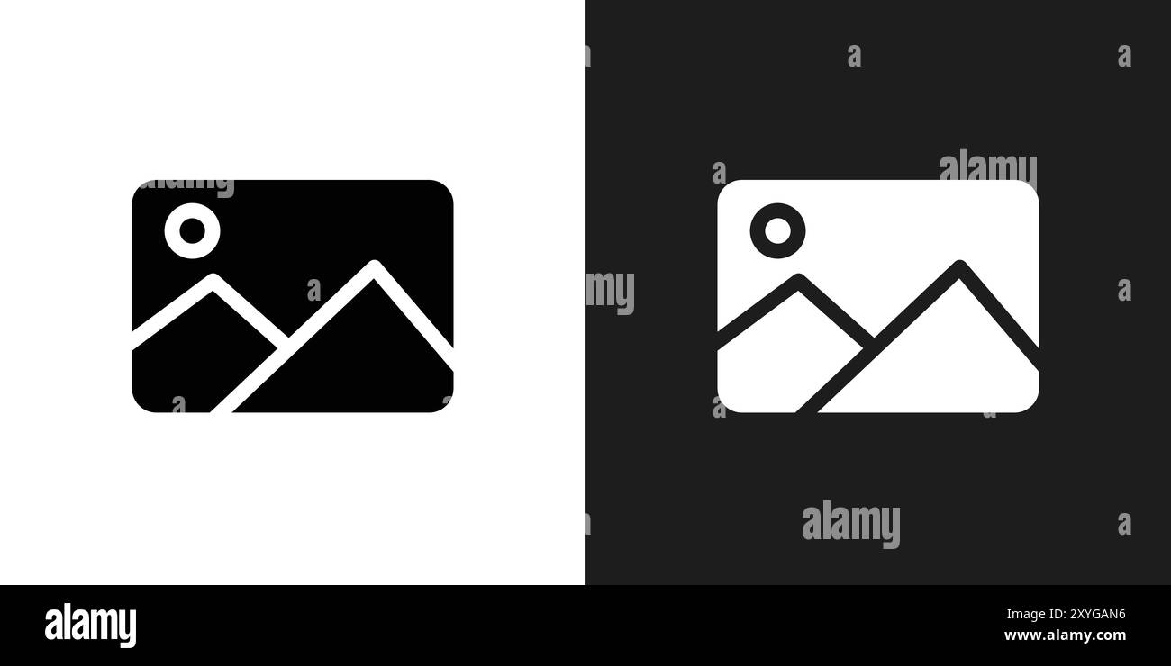 Picture icon logo sign vector outline in black and white color Stock ...