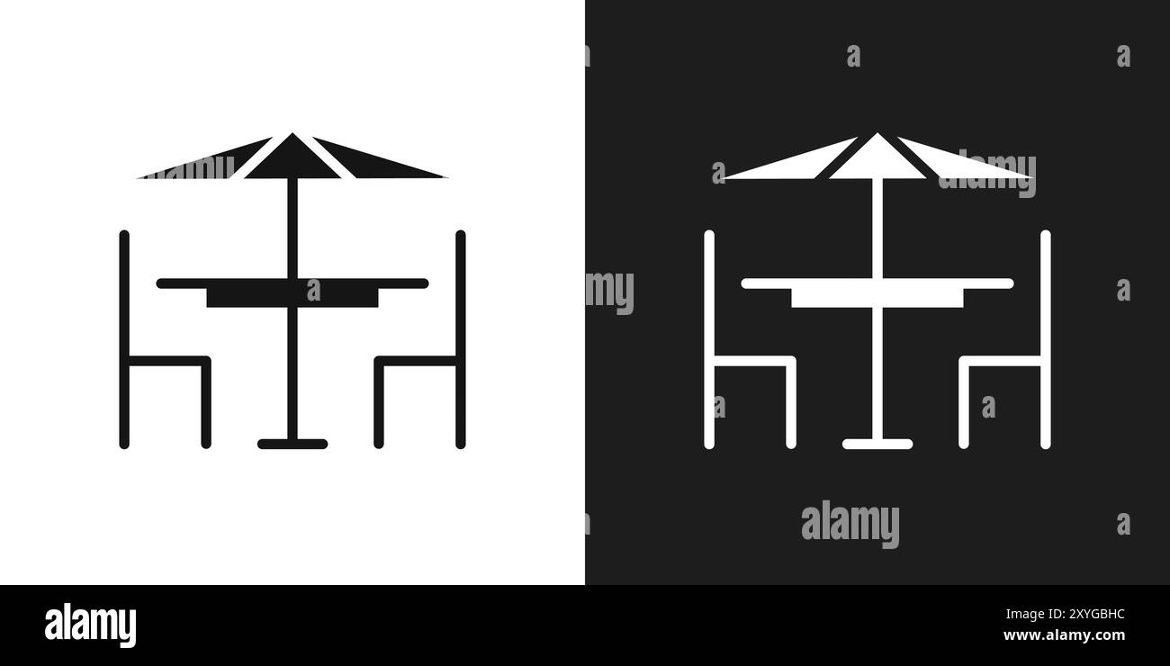 Terrace icon logo sign vector outline in black and white color Stock ...