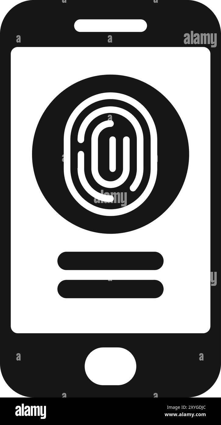 Smartphone is scanning a fingerprint for user authentication Stock ...