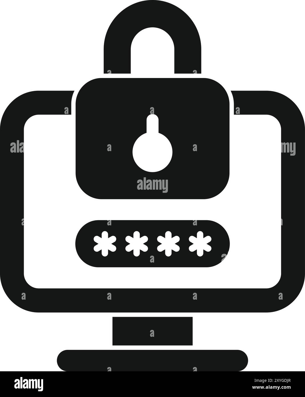 Digital lock icon displayed Stock Vector Images - Alamy