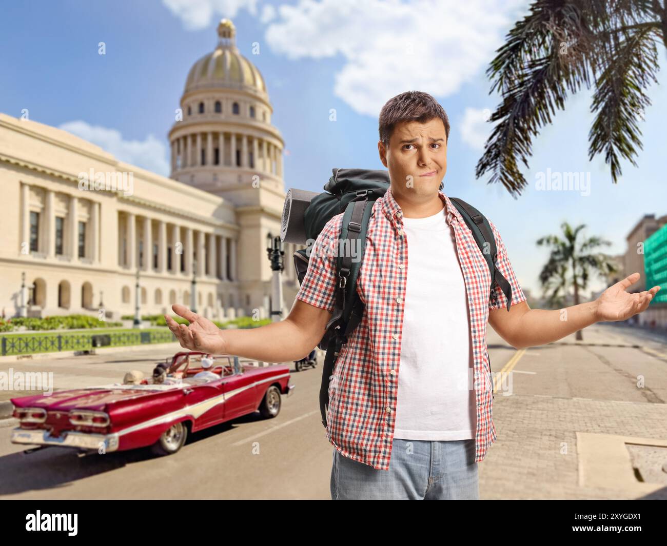 Confused male tourist hi-res stock photography and images - Alamy