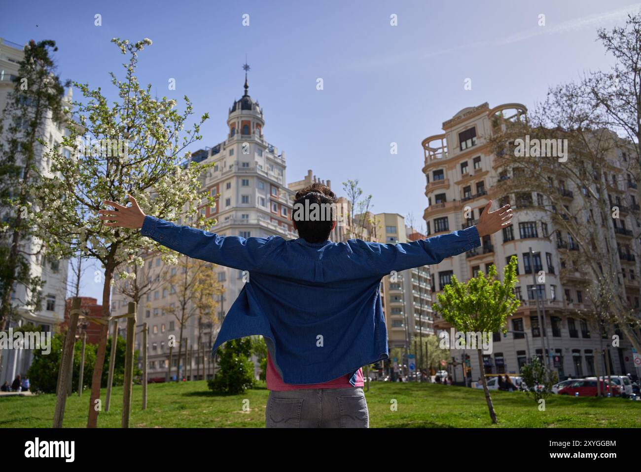 Man hands raised palms open hi-res stock photography and images - Alamy