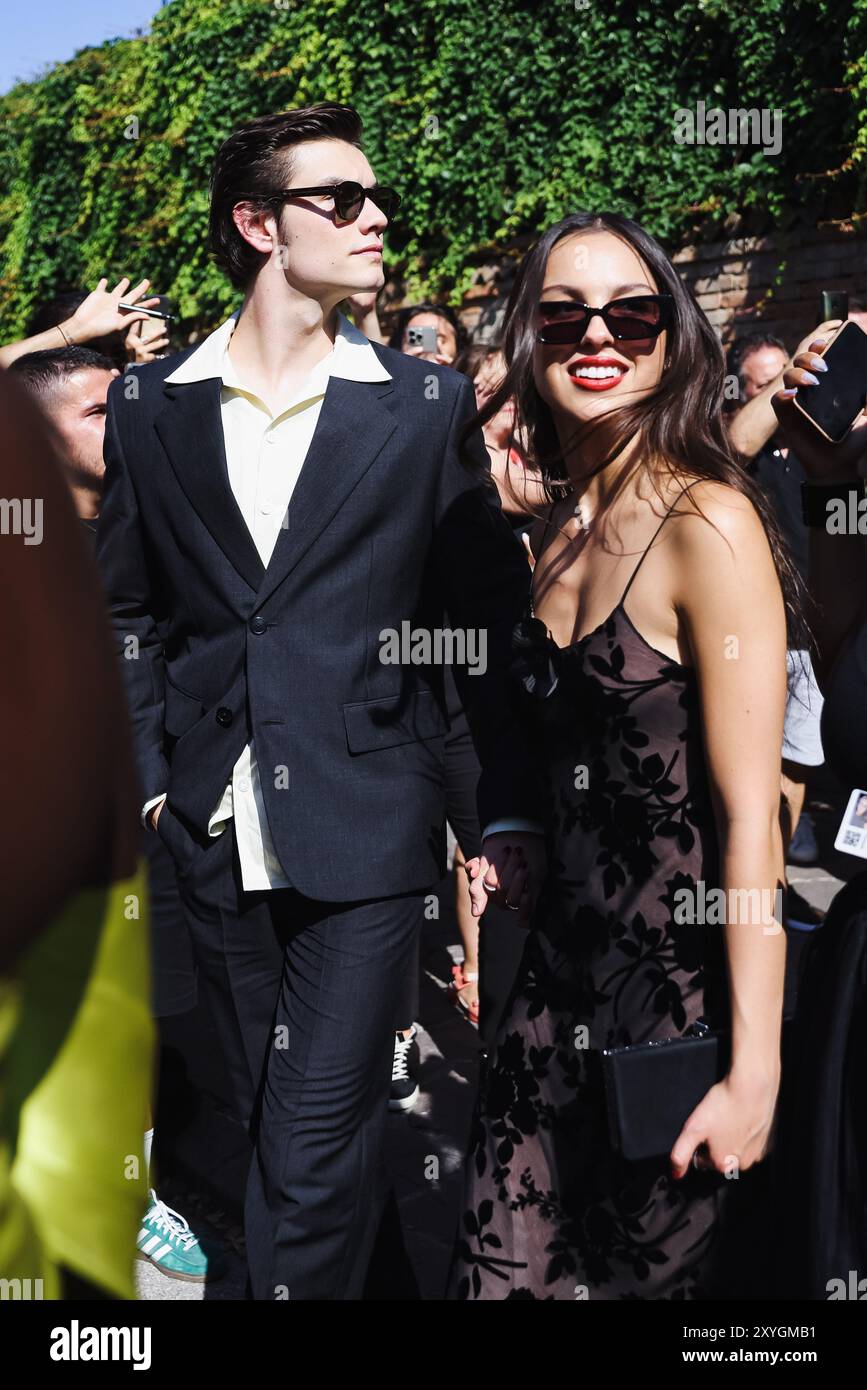 Venezia Lido, Italy. 29th Aug, 2024. Olivia Rodrigo and Louis Partridge