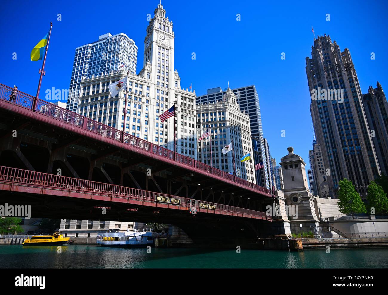 Views of the architecture from the Chicago River Stock Photo - Alamy