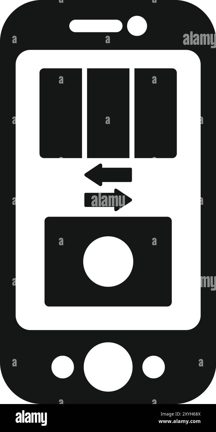 This simple vector icon represents data transferring from one device to another one Stock Vector