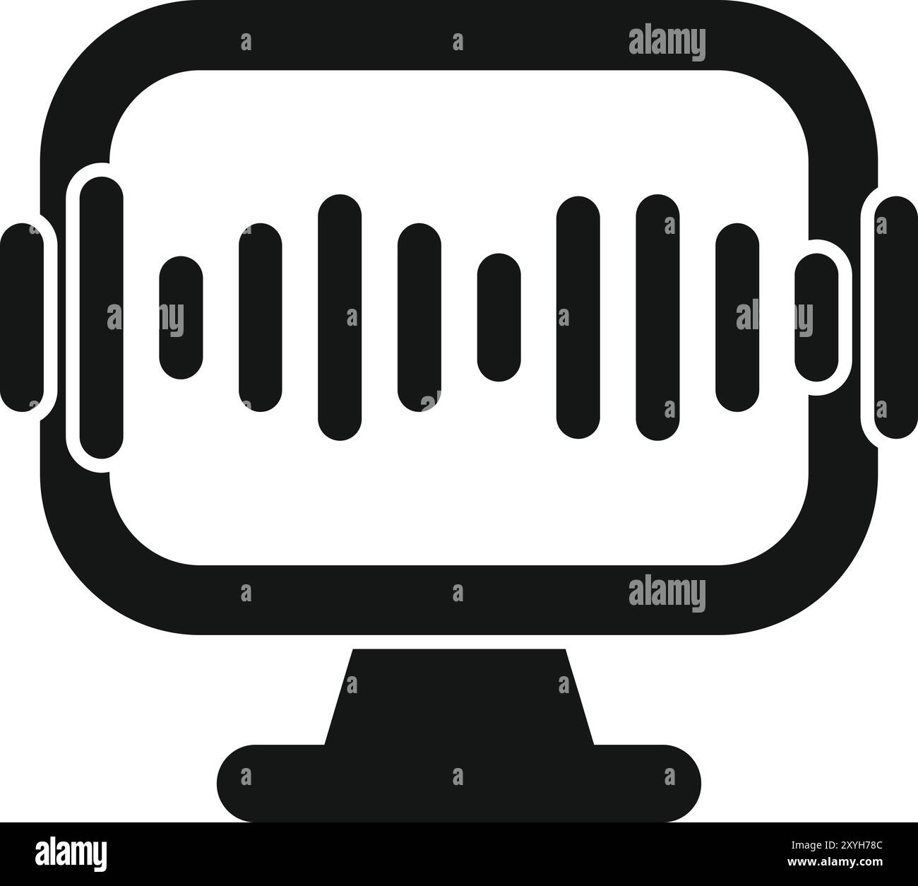 Audio waves computer screen Black and White Stock Photos & Images - Alamy