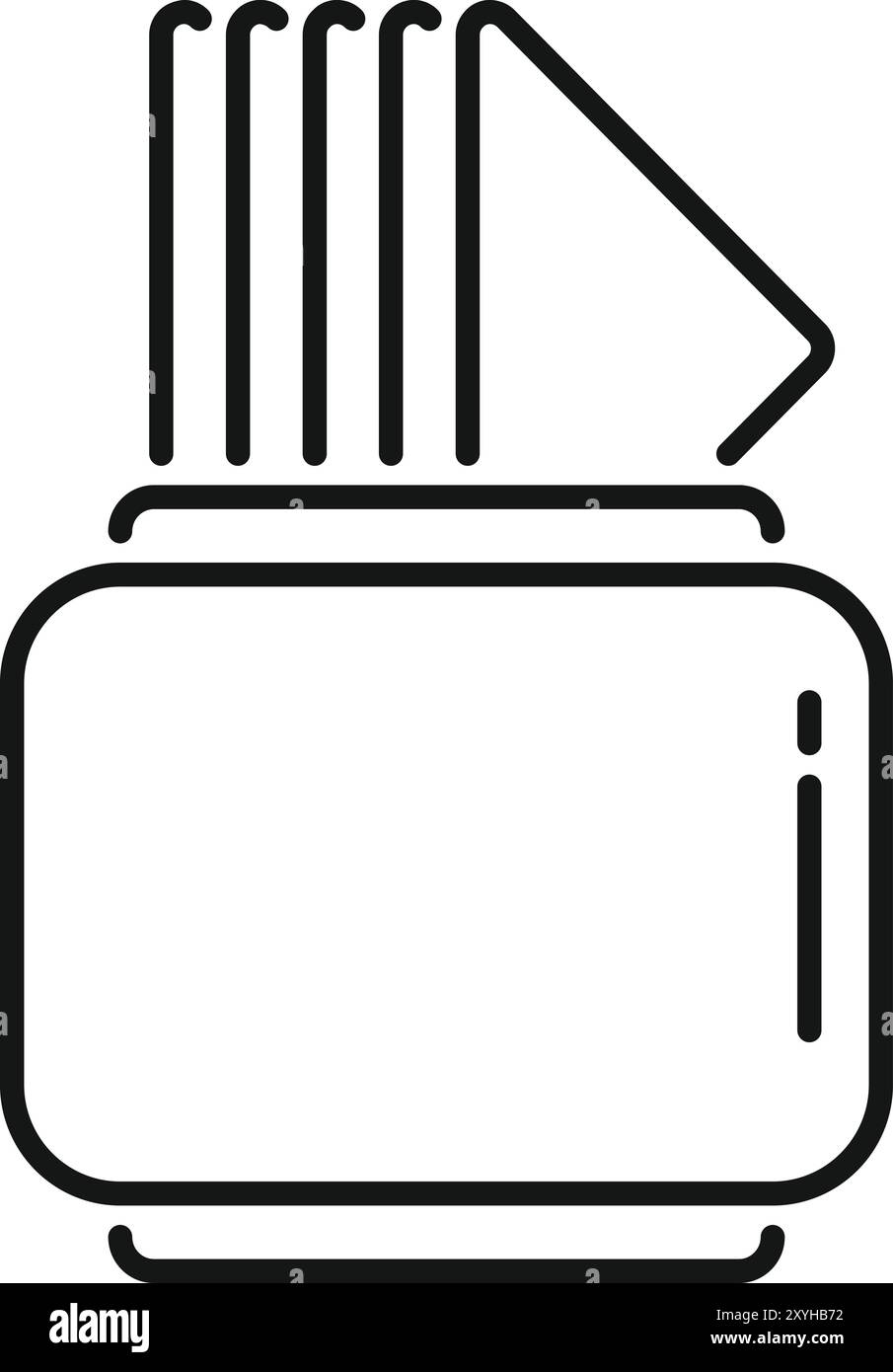 Simple black line vector icon for a toaster preparing toasts for breakfast Stock Vector