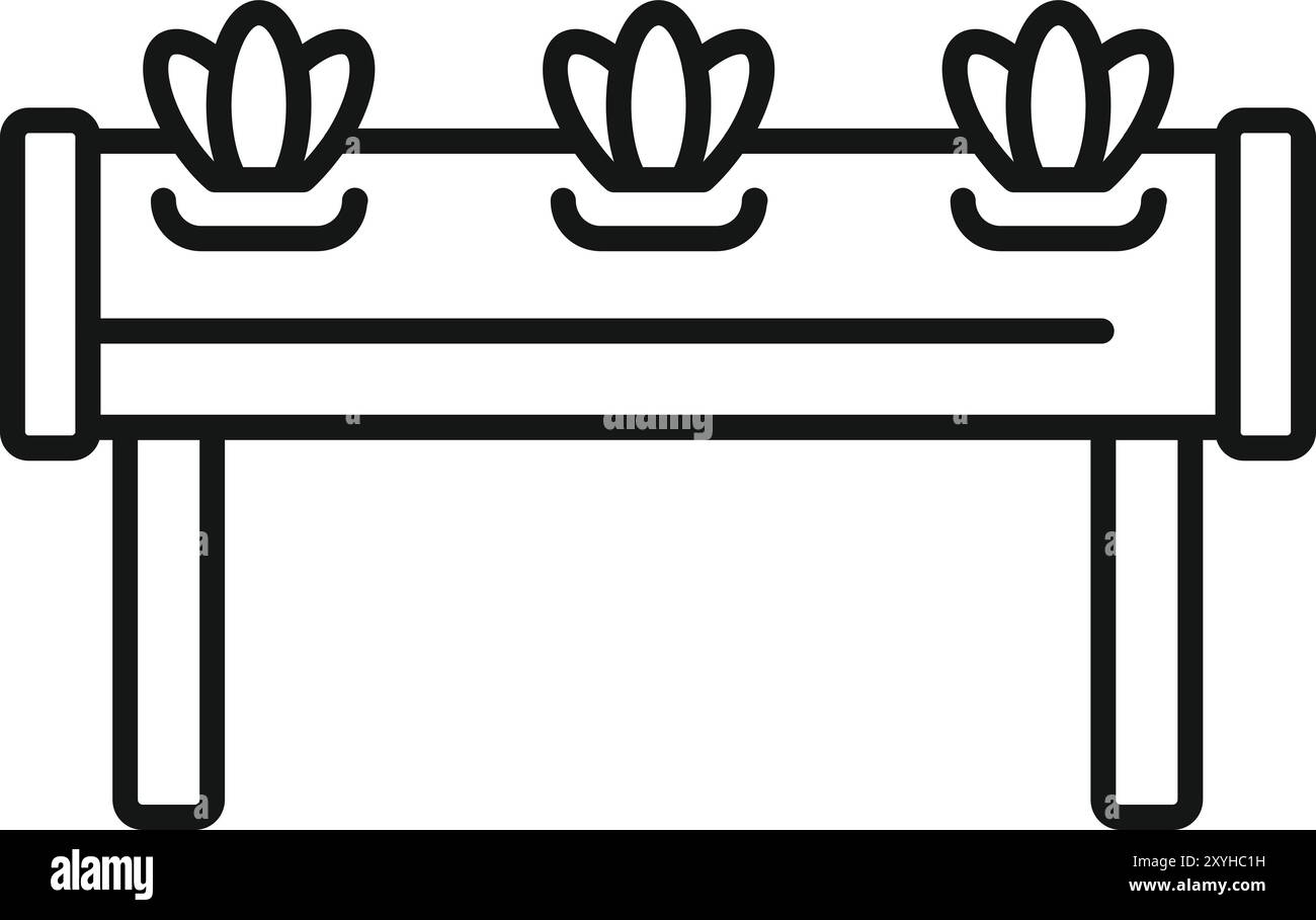 Simple hydroponic system growing three plants using mineral nutrient solutions in water without soil Stock Vector