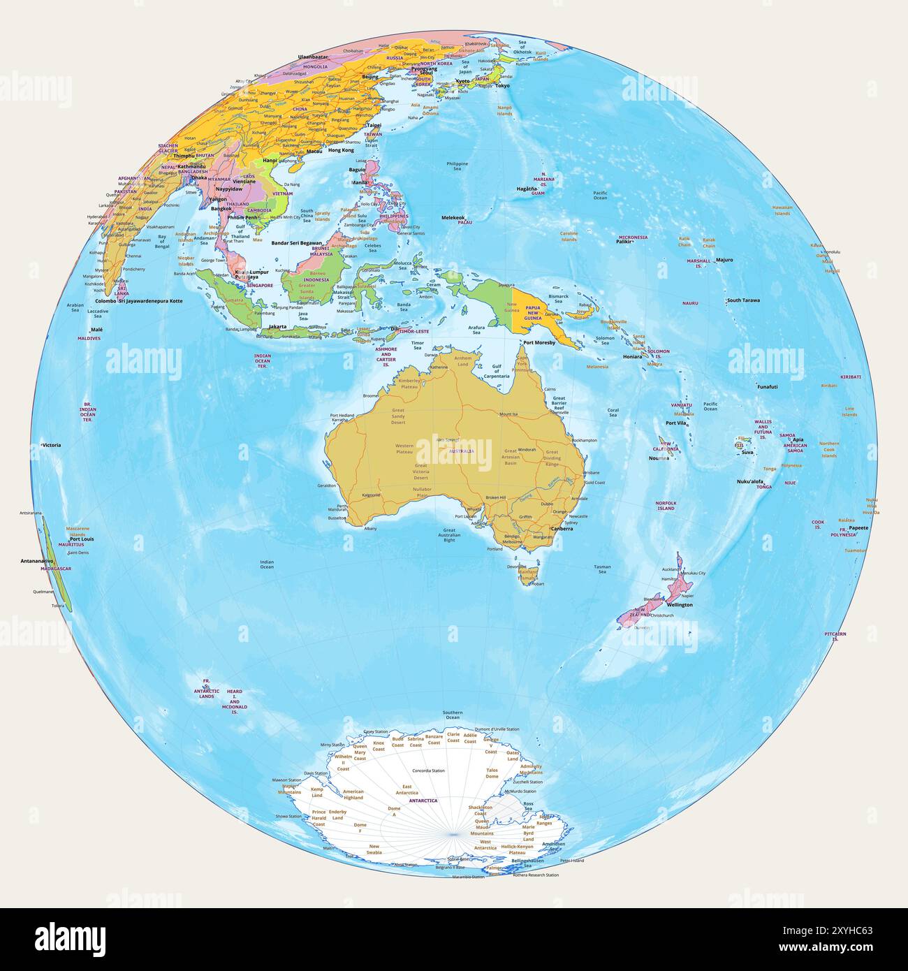 Usa centered world map Stock Vector Images - Alamy