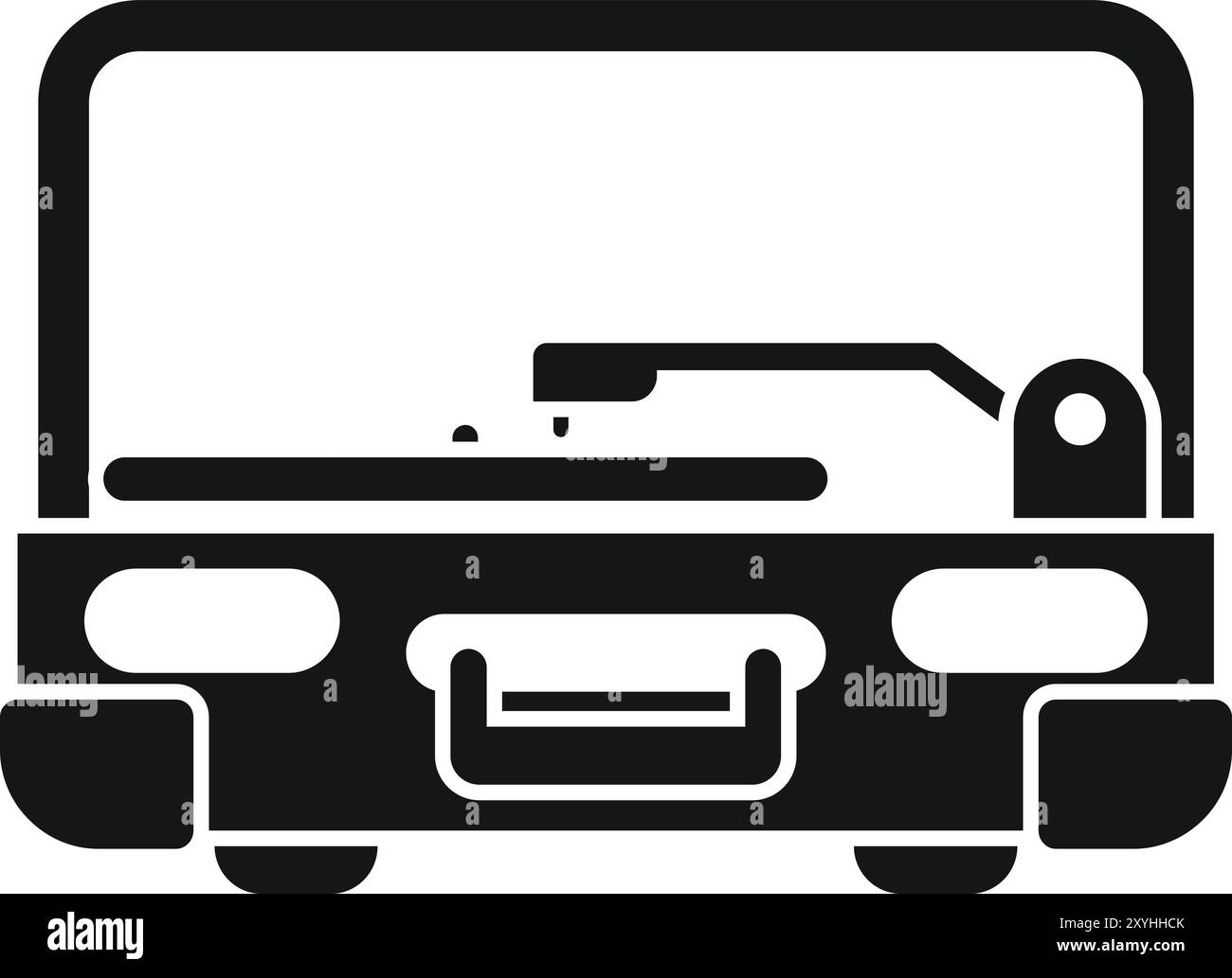 Portable record player is playing a vinyl record Stock Vector Image ...