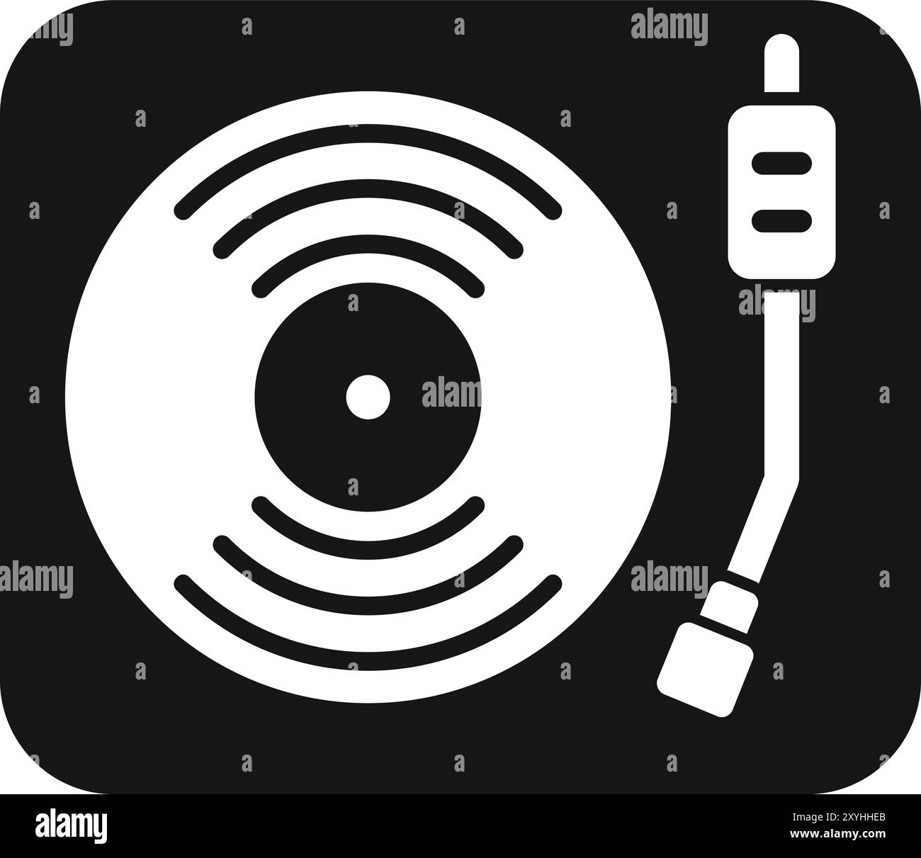 Vinyl record player playing music icon representing entertainment Stock ...