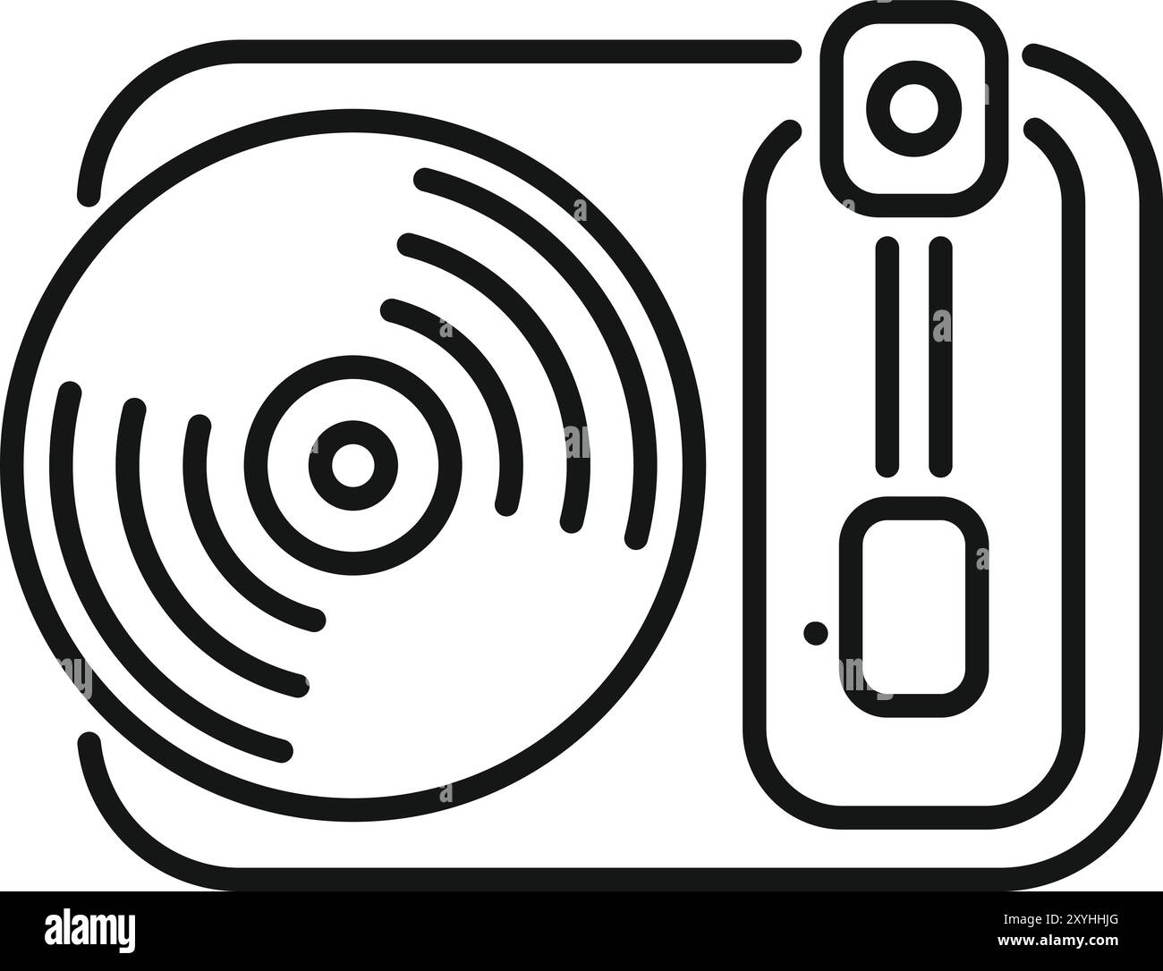 Simple vector illustration of a vinyl record player playing music Stock ...