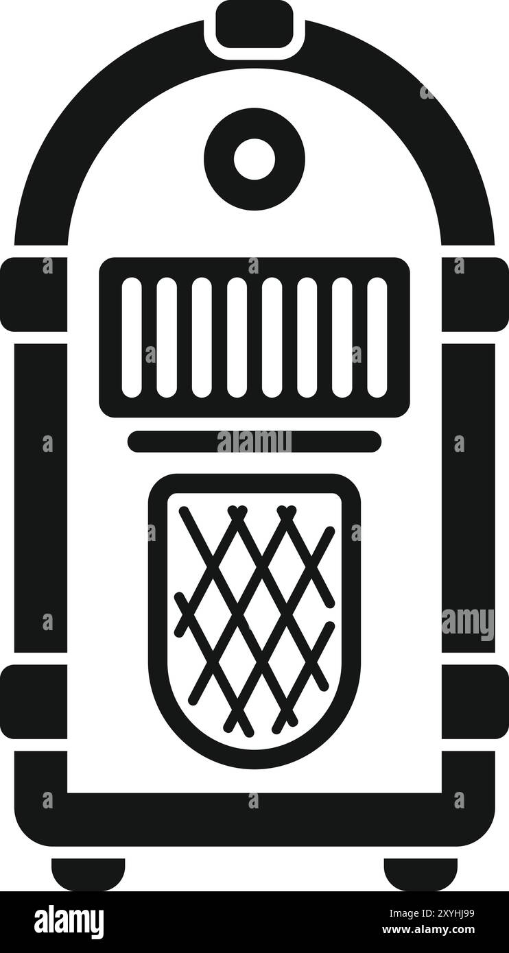 Simple vector icon of a jukebox playing music, isolated over a white ...
