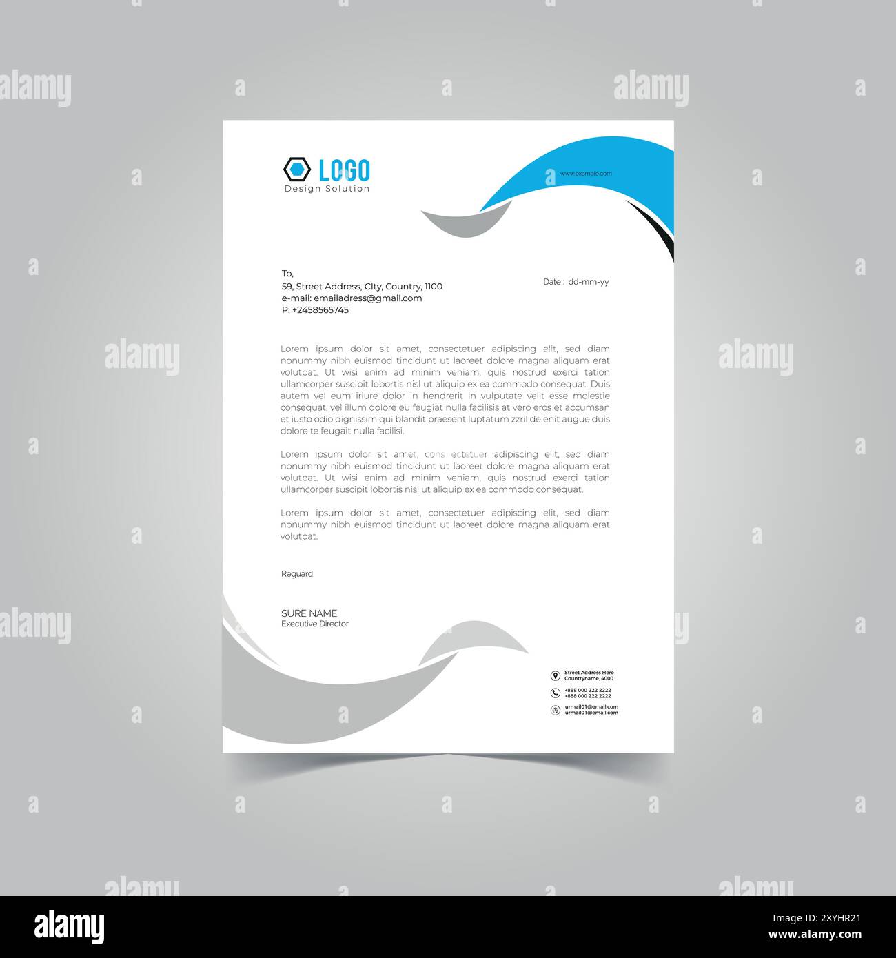 Corporate Business Letterhead Template Design Stock Vector