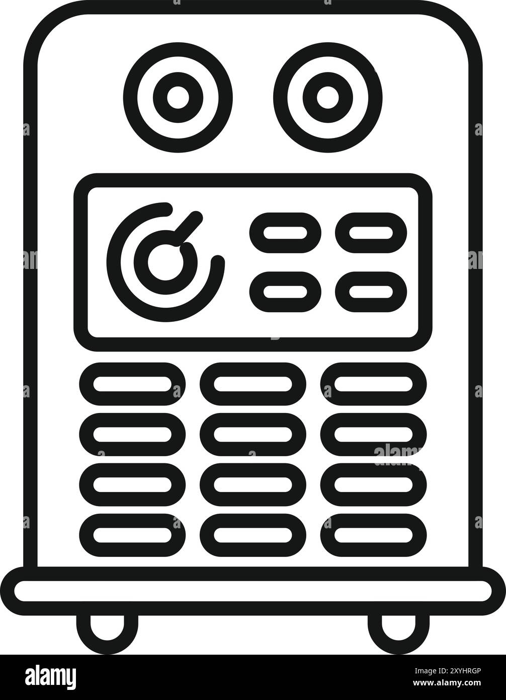 Line drawing of an inverter welding machine with a control panel ...