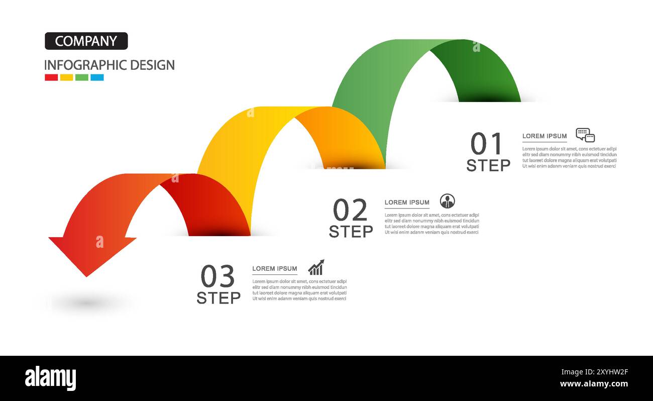 Infographics arrow symbol timeline business steps to success Stock ...