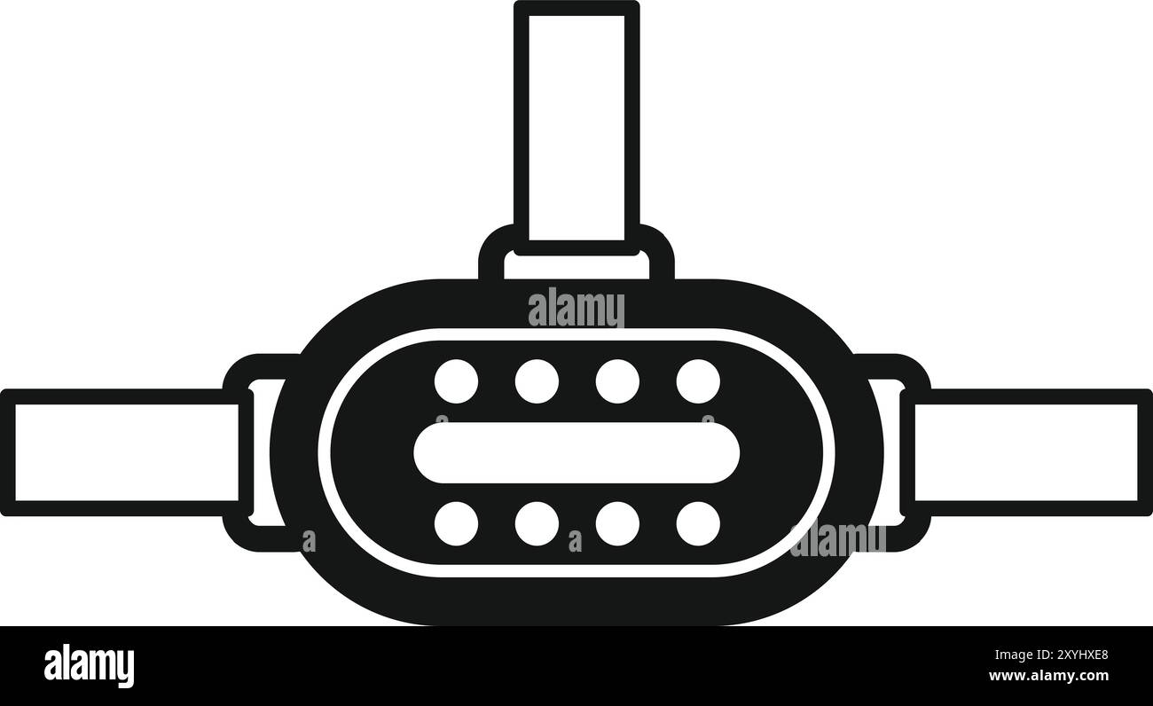 This black and white vector icon represents a vr headset, highlighting ...