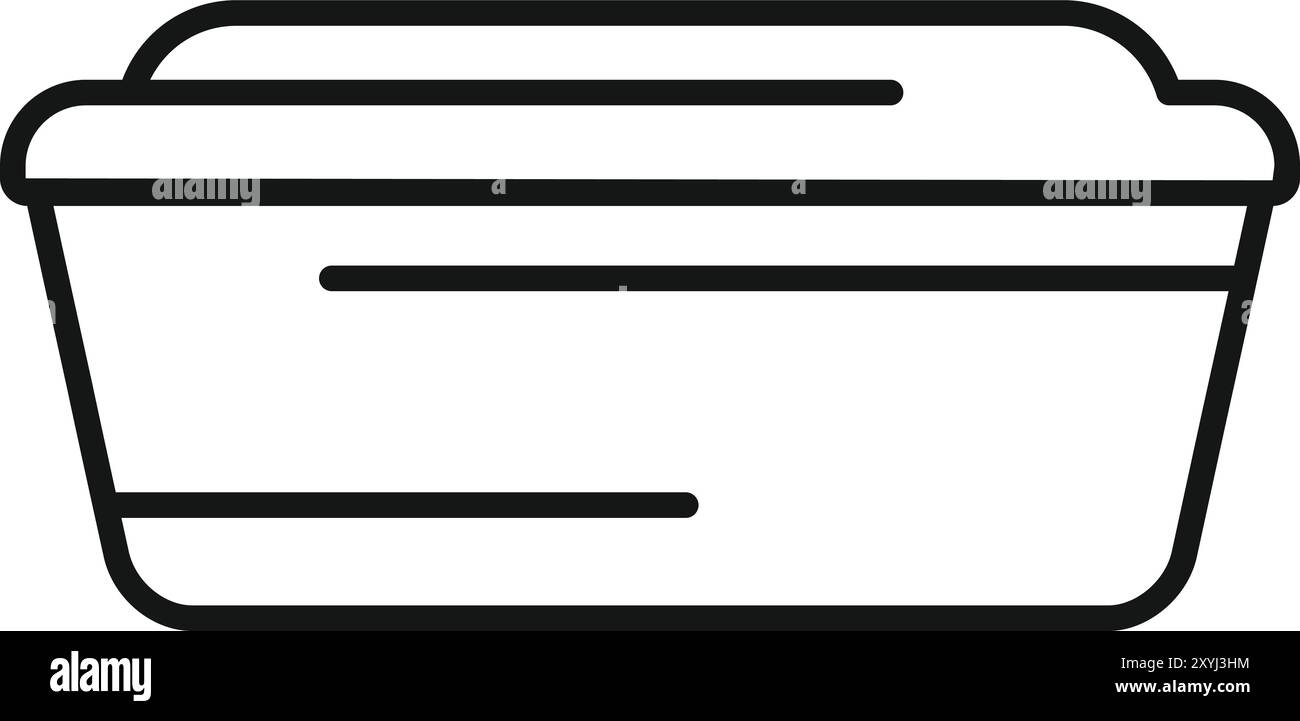 Simple vector of a rectangular plastic container with lid, typically ...