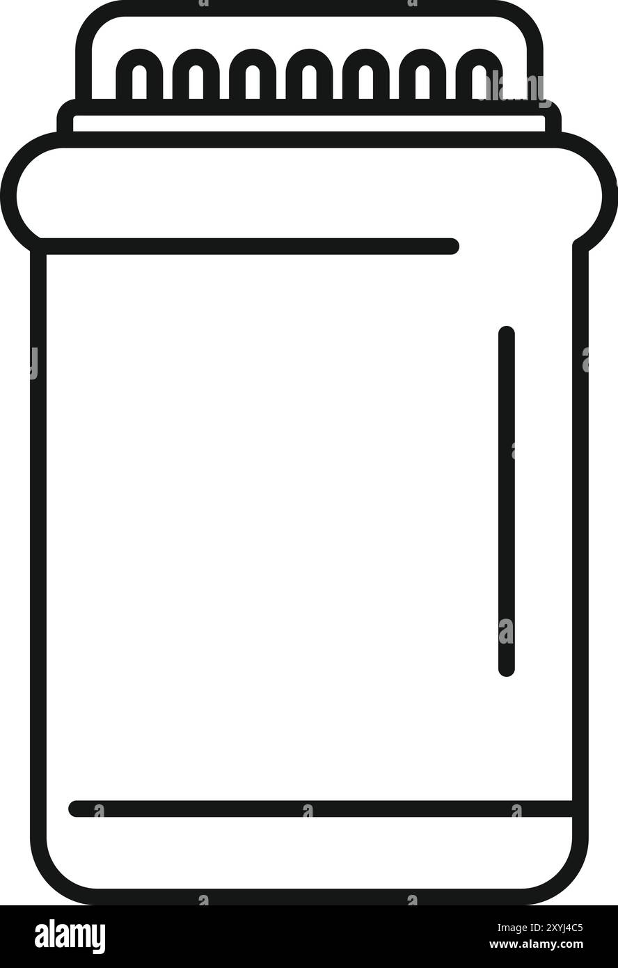 Sports nutrition container with measuring scale icon, outline style ...