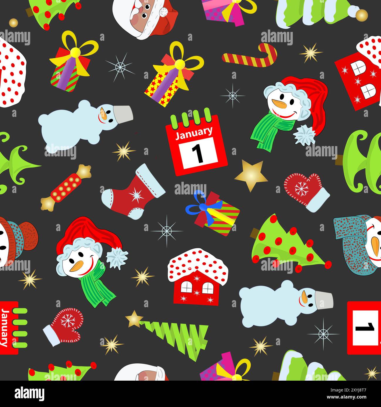 Christmas seamless pattern. Vector illustration Stock Vector Image ...