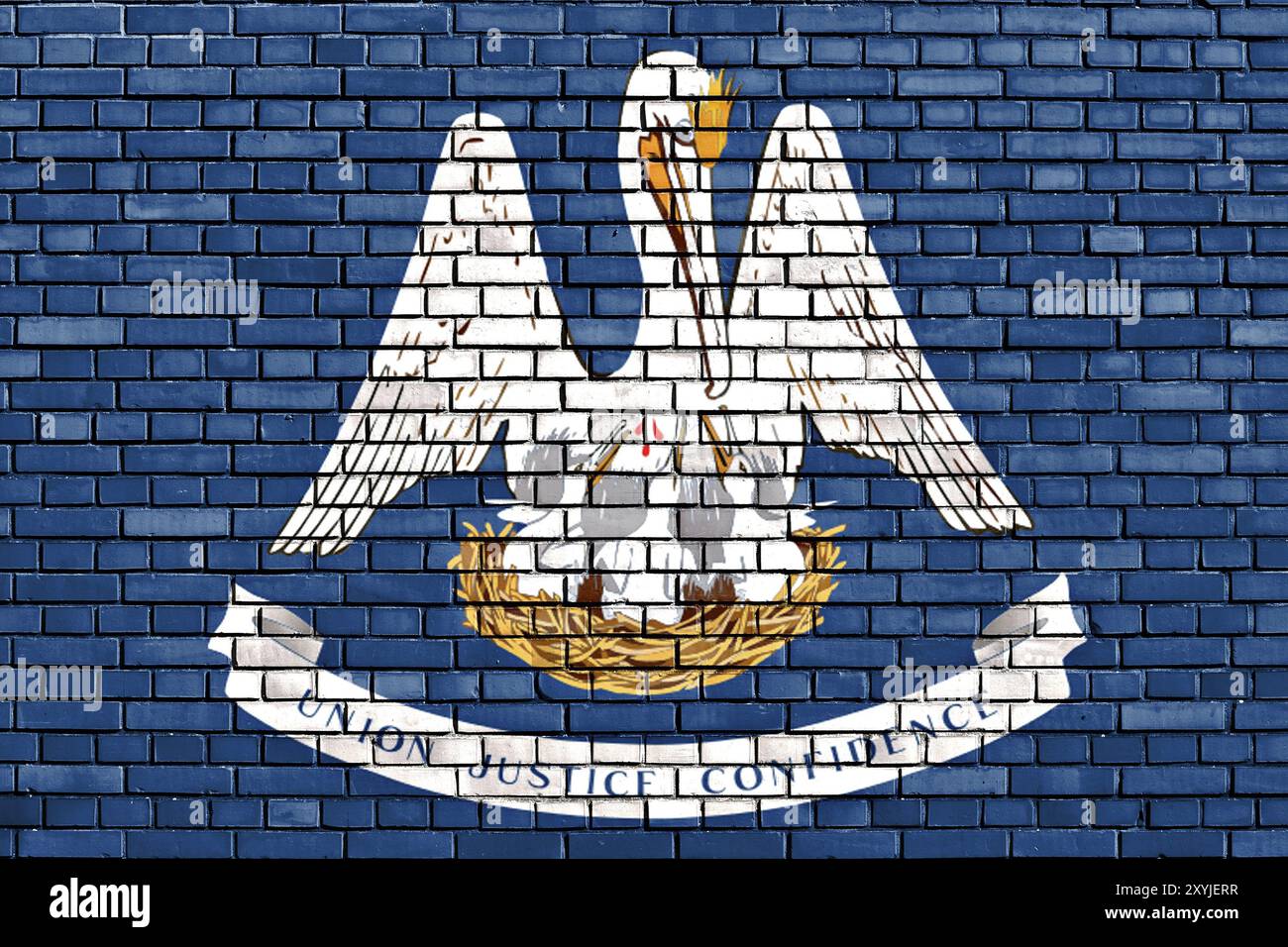 Flag of Louisiana painted on brick wall Stock Photo - Alamy