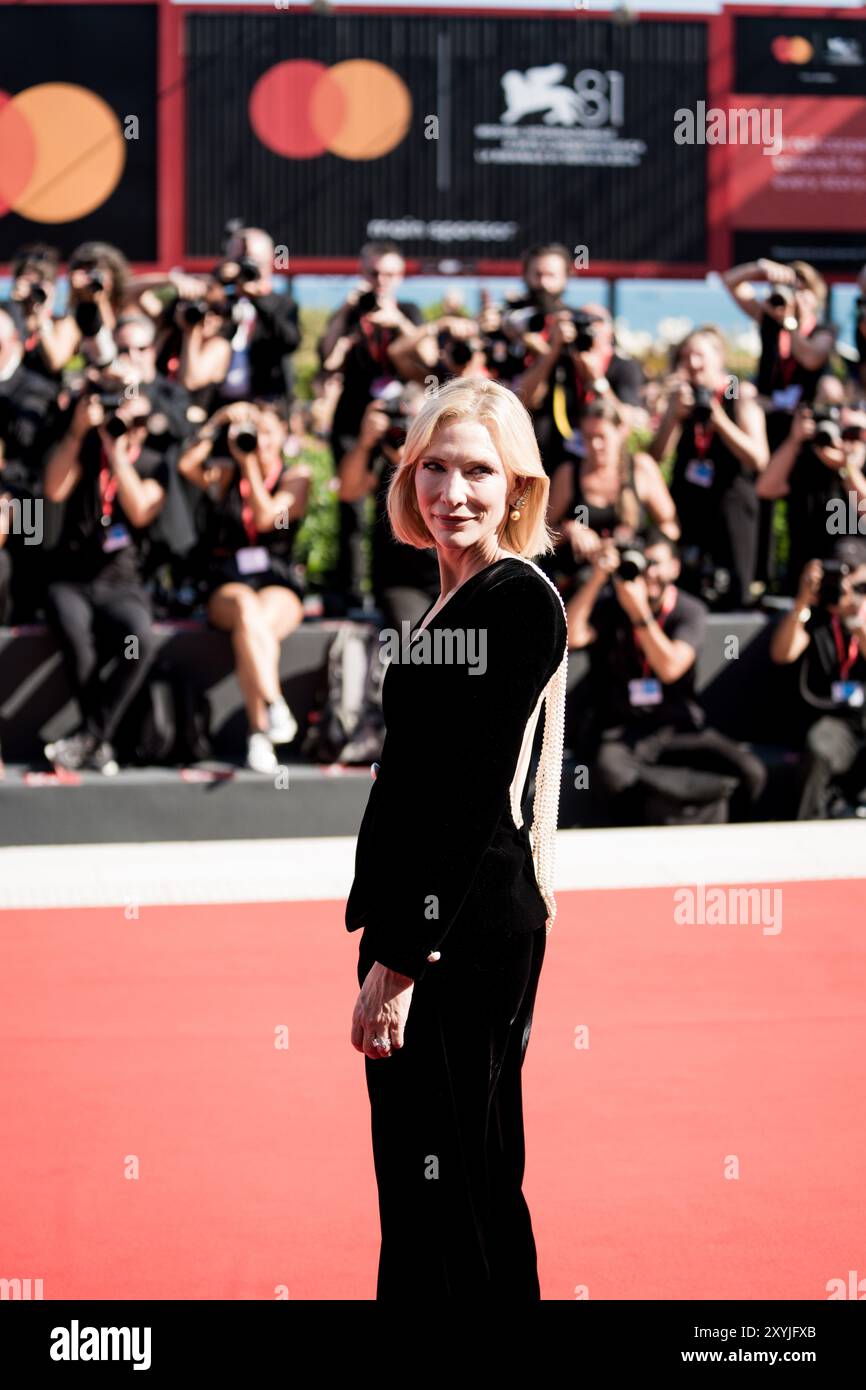 VENICE, ITALY AUGUST 29 2024 Cate Blanchett attend the red carpet