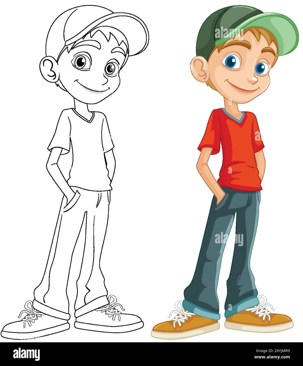 Vector illustration of a smiling boy Stock Vector Image & Art - Alamy