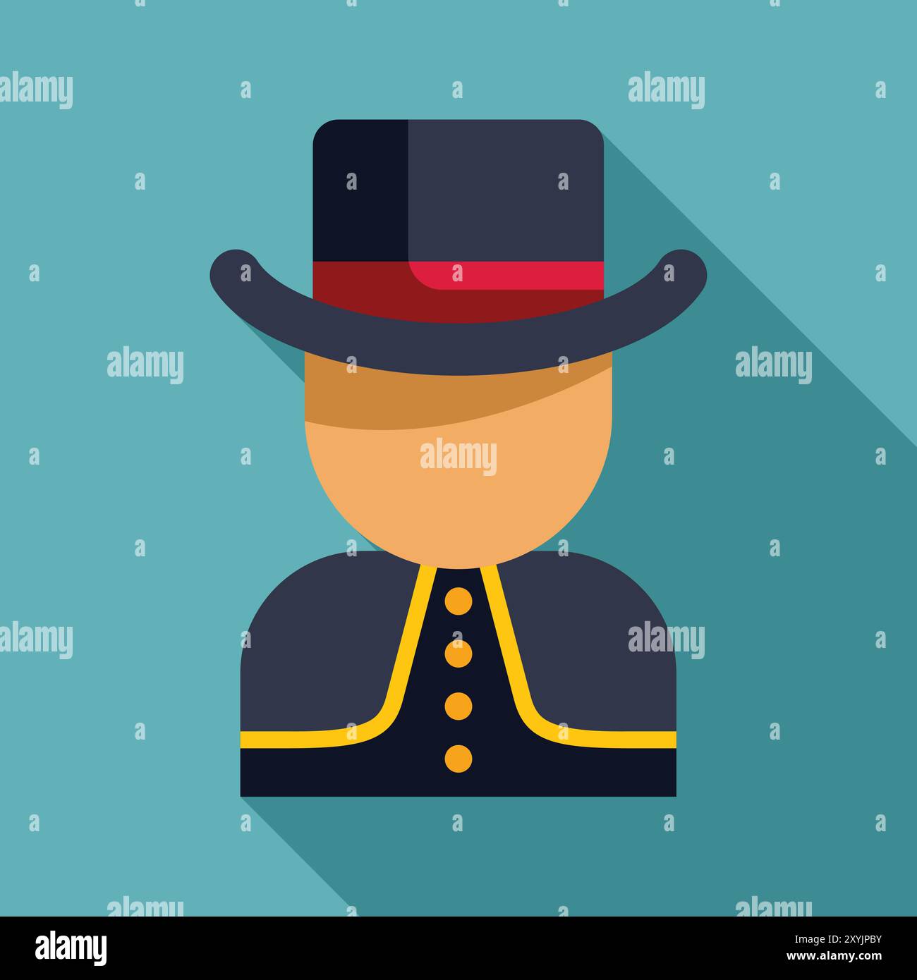 Illustration of a victorian gentleman wearing a top hat and a blue ...