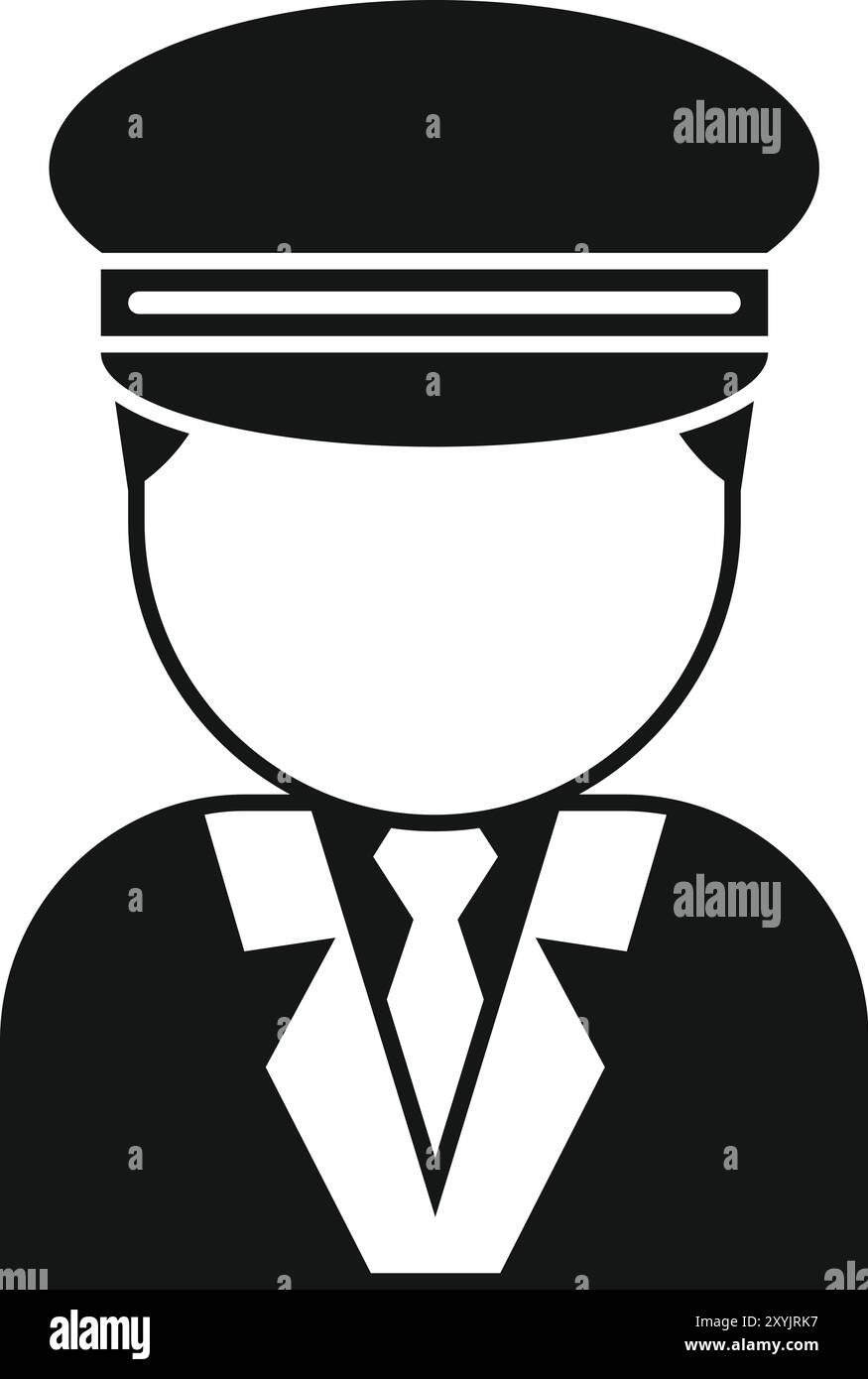 This simple icon represents a driver, wearing a suit and a cap Stock ...