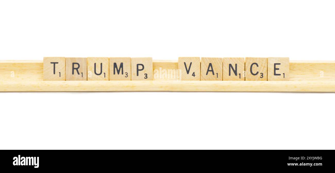 Miami, Florida 8-28-24 TRUMP VANCE made with square wooden tile English ...